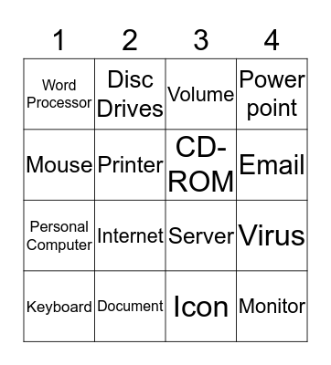 Computer Knowledge  Bingo Card