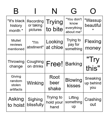 Kelvin Bingo Card