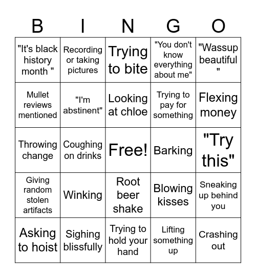 Kelvin Bingo Card