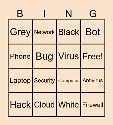 Cyber Security Bingo Card