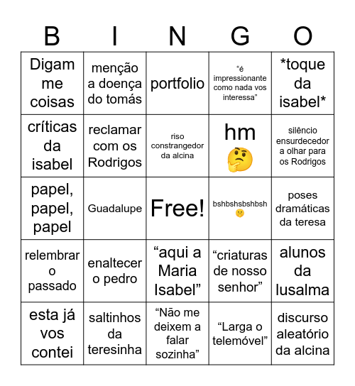 BINGO DAS PINYPONS 25’ Bingo Card