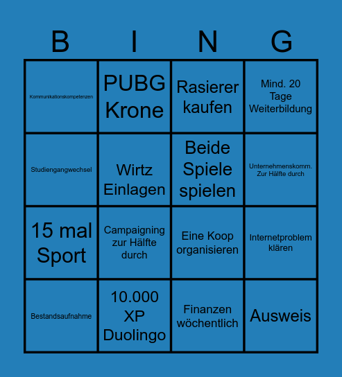 Bingo Februar 2025 Bingo Card