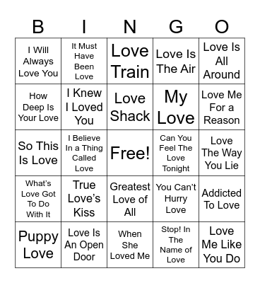 Valentine's Bingo! Bingo Card
