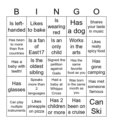 Icebreaker Bingo: Find Someone Who Bingo Card