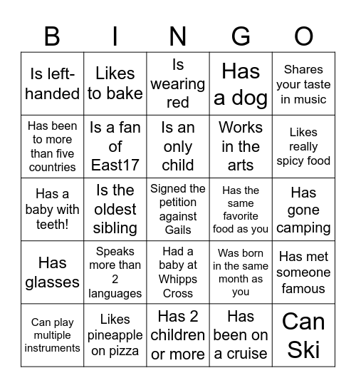 Icebreaker Bingo: Find Someone Who Bingo Card