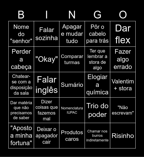 FQ Bingo Card