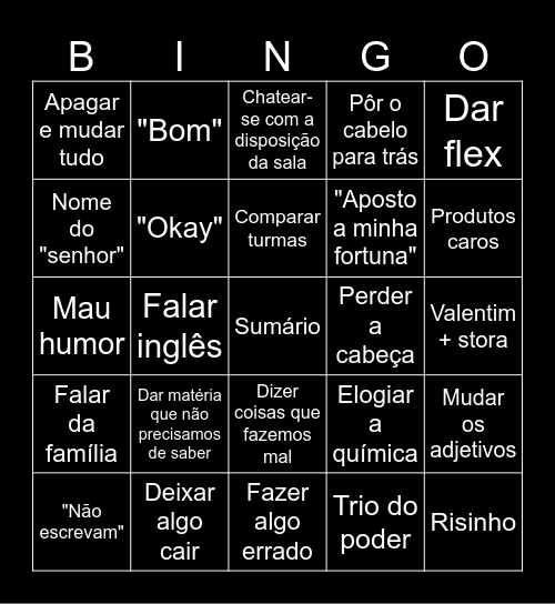 FQ Bingo Card