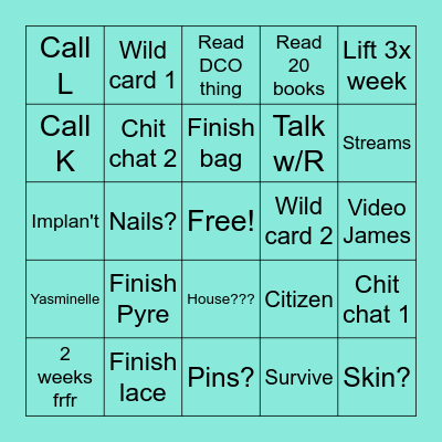 February Bingo Card