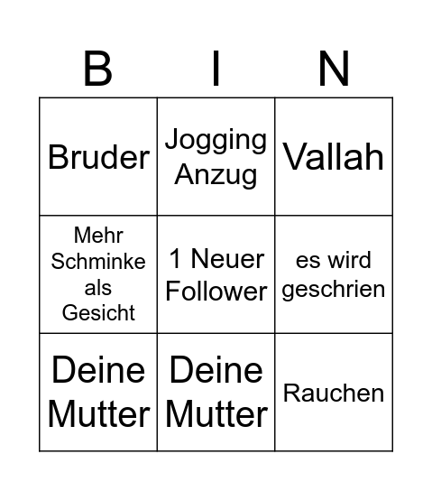 frankfurt tinder Bingo Card