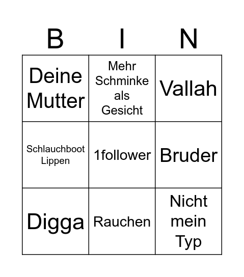 frankfurt tinder Bingo Card