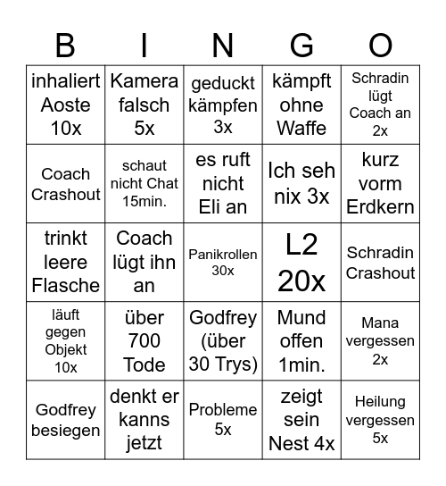 lachor Bingo Card