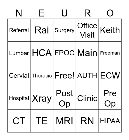 Office Bingo! Bingo Card