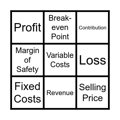 Break-even Bingo! Bingo Card