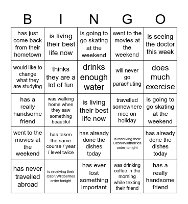 Find someone who... Bingo Card