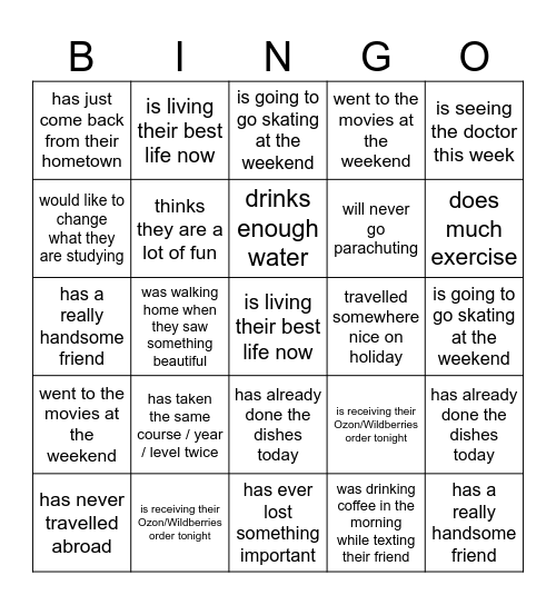 Find someone who... Bingo Card