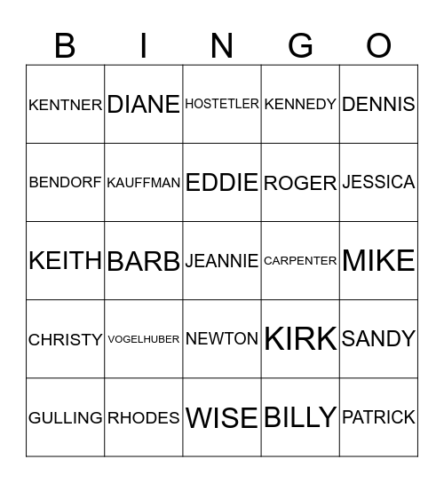 CALLER'S CARD Bingo Card