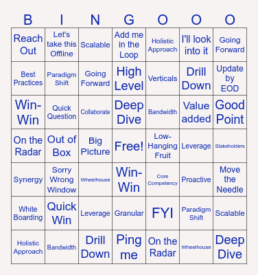CORPORATE Bingo Card