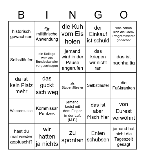 Büro 212 Bingo Card