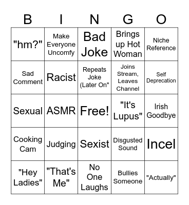 Voice Chat Bingo Card