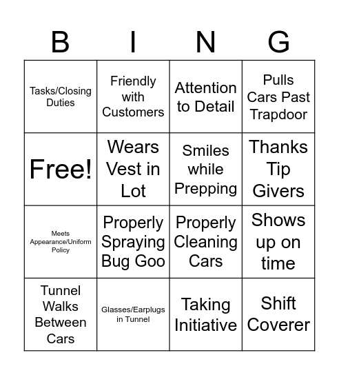 Prep/TL Expectations Bingo Card
