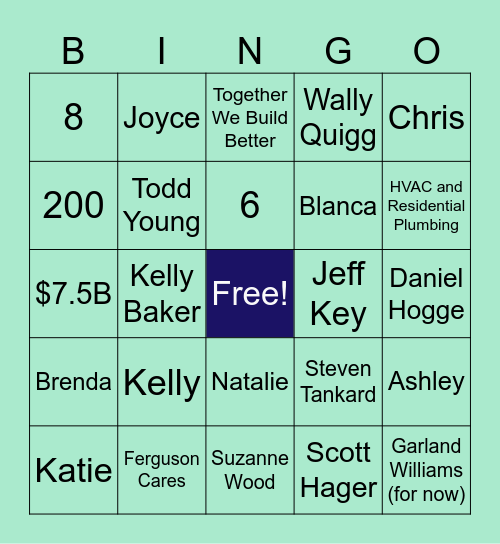 FERGUSON BINGO BONUS ROUND Bingo Card