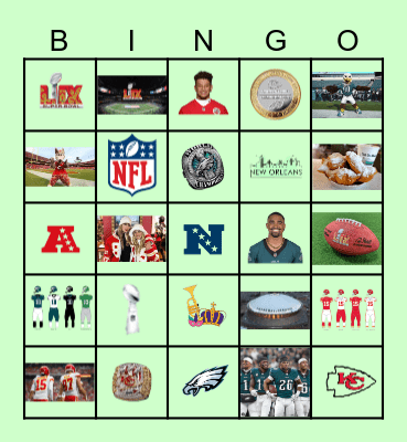Super Bowl Bingo Card