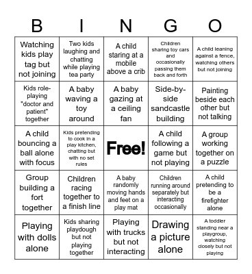 HPW3C: 6 Types of Social Patterns & Play Bingo Card