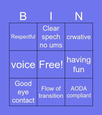 Test bingo Card