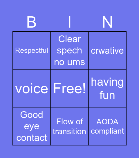 Test bingo Card