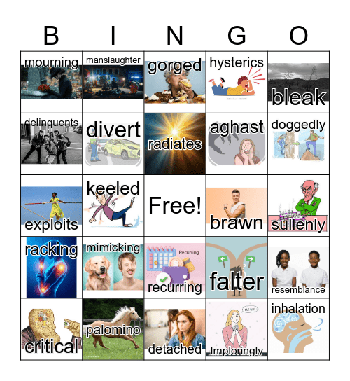 Vocab Chapters 7-8 Bingo Card
