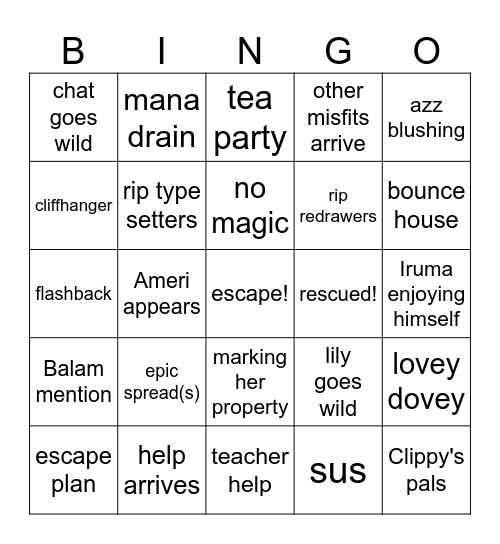 Down the rabbit hole Bingo Card