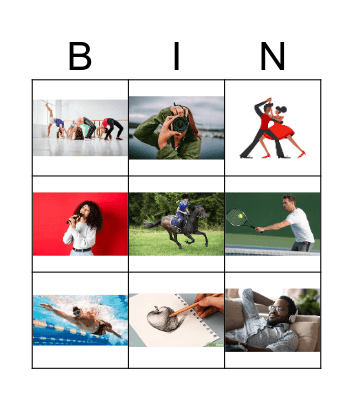 Sports and hobbies Bingo Card