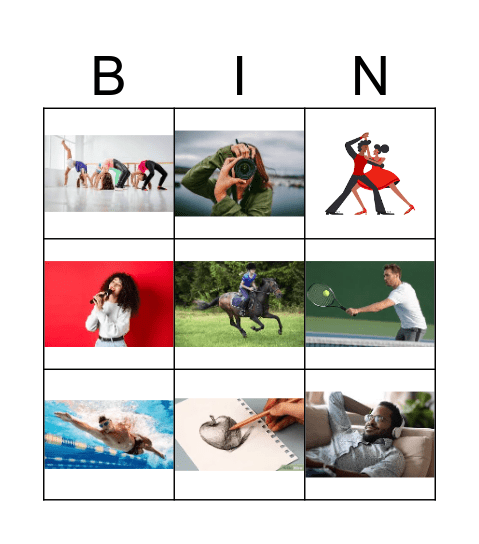 Sports and hobbies Bingo Card