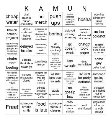 KAMUN BINGO Card