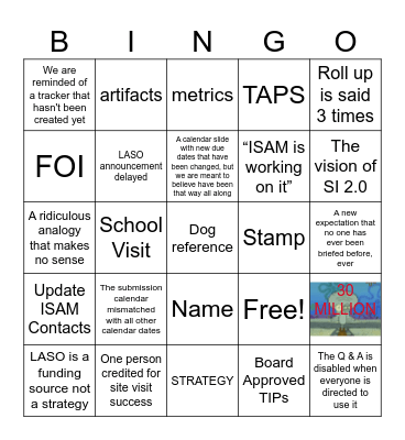 February TASI Bingo Card