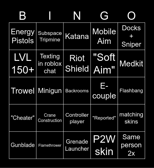 RIVALS BINGO Card