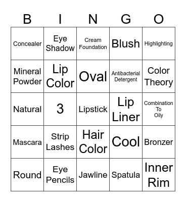 MAKEUP Bingo Card