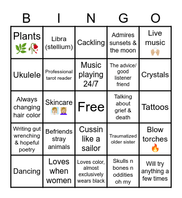 Davina Bingo Card
