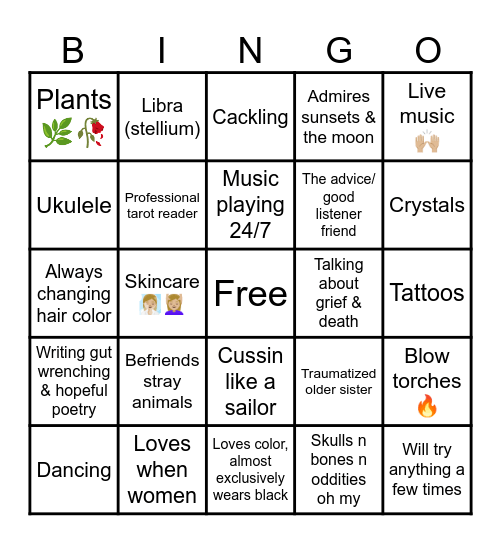 Davina Bingo Card