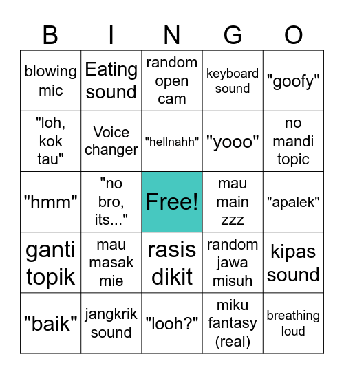 KOKO Bingo Card