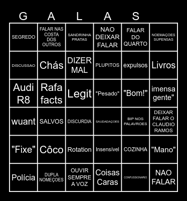 CASA DOS SEGREDOS DESAFIO FINAL Bingo Card