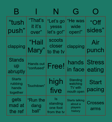 Football Bingo Card