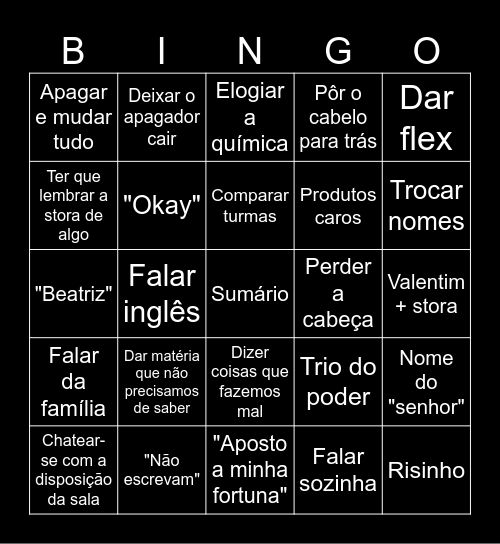 FQ Bingo Card