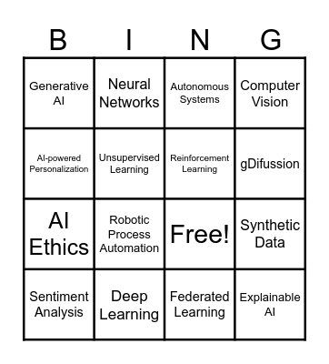 AI for Designers Bingo Card