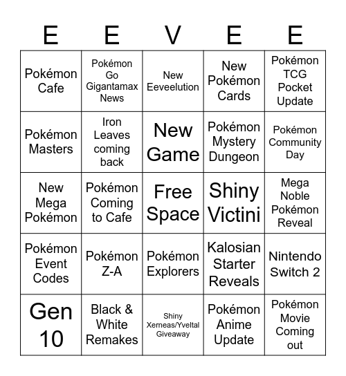 Pokémon Day 2025 Bingo Card