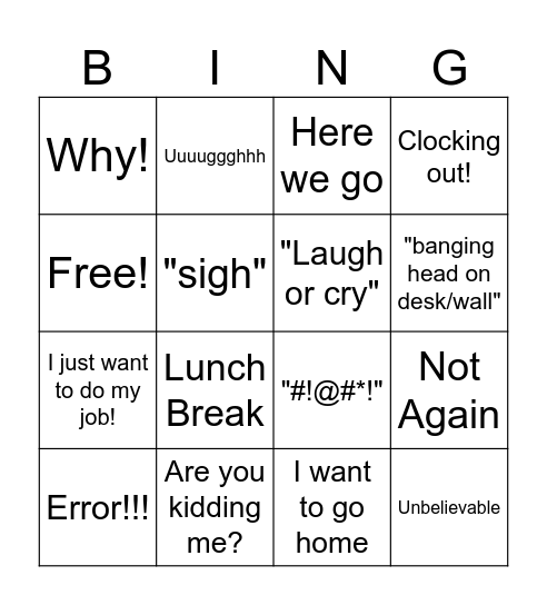 WC - Dash Bingo Card