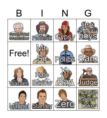 Holes Characters Bingo Card