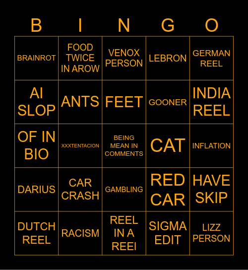 REELS BINGO Card
