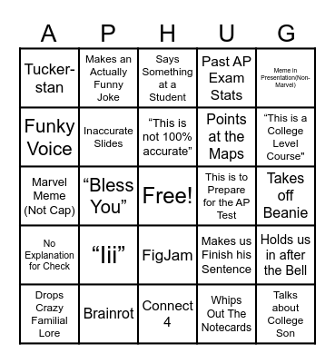 Robert Tucker Iii Bingo Card