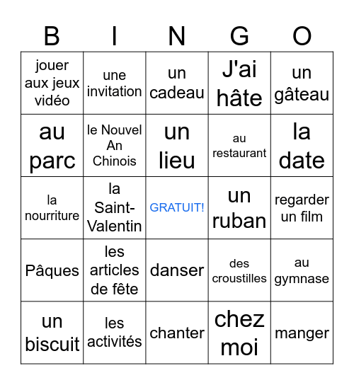 Unité: Une culture à célébrer Bingo Card